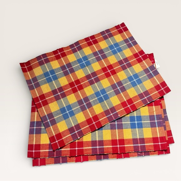 Crate&Barrel Other - Crate&Barrel Multicolor Plaid Placemats Set of 4